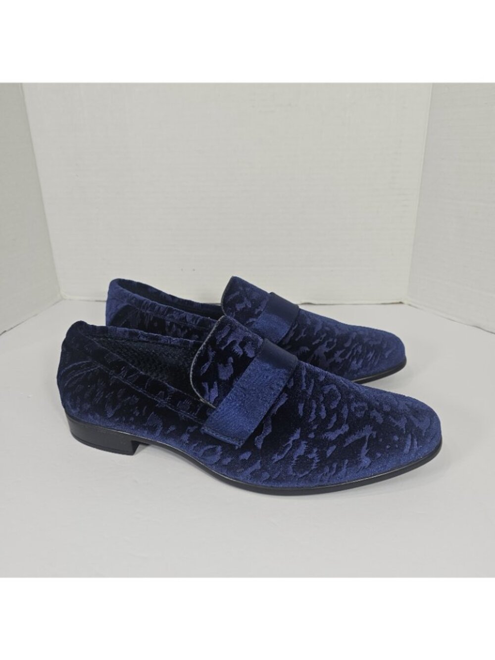 Robert David Splash Blue Camo Velvet Smoking Slipper Loafers Men’s 9 M Clubwear